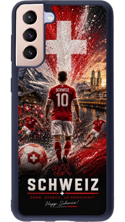 Samsung Galaxy S21+ 5G Case Hülle - Silikon schwarz Fussball Schweiz splash 2026