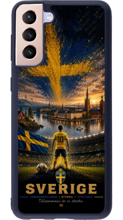 Samsung Galaxy S21+ 5G Case Hülle - Silikon schwarz Fussball Schweden splash 2026