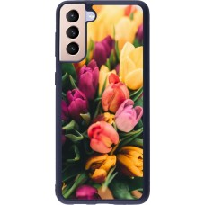 Coque Samsung Galaxy S21+ 5G - Silicone rigide noir Bouquet of tulips Spring 2026