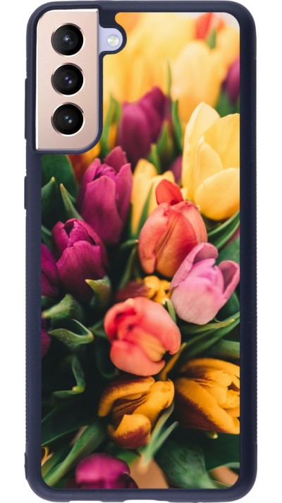Samsung Galaxy S21+ 5G Case Hülle - Silikon schwarz Bouquet of tulips Spring 2026