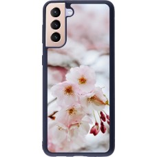 Coque Samsung Galaxy S21+ 5G - Silicone rigide noir Cherry tree Spring 2026