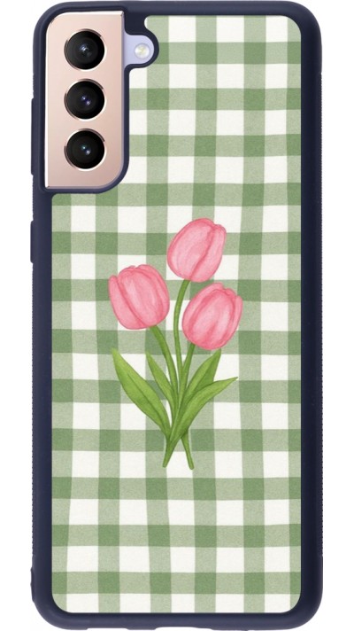 Samsung Galaxy S21+ 5G Case Hülle - Silikon schwarz Green vichy tulips Spring 2026
