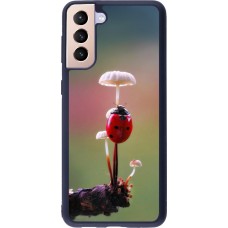Coque Samsung Galaxy S21+ 5G - Silicone rigide noir Ladybird on a mushroom Spring 2026