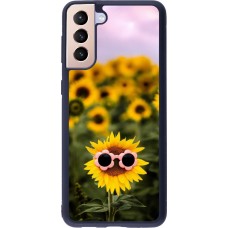 Coque Samsung Galaxy S21+ 5G - Silicone rigide noir Sunflower with glasses Spring 2026