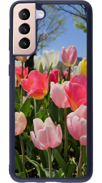 Samsung Galaxy S21+ 5G Case Hülle - Silikon schwarz Tulips Spring 2026