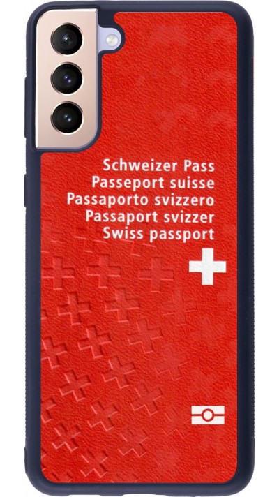Coque Samsung Galaxy S21+ 5G - Silicone rigide noir Swiss Passport
