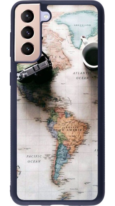 Coque Samsung Galaxy S21+ 5G - Silicone rigide noir Travel 01