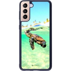 Coque Samsung Galaxy S21+ 5G - Silicone rigide noir Turtle Underwater