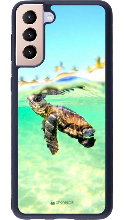 Coque Samsung Galaxy S21+ 5G - Silicone rigide noir Turtle Underwater