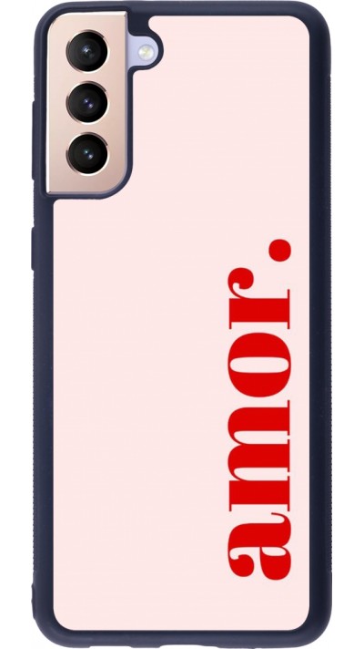 Coque Samsung Galaxy S21+ 5G - Silicone rigide noir Valentine 2024 amor