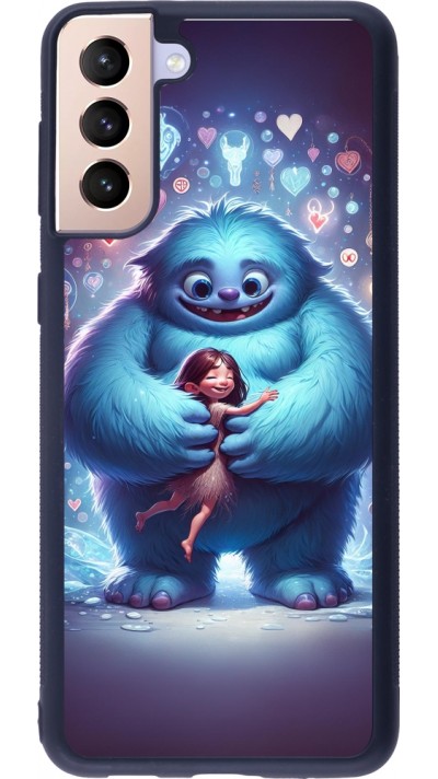 Coque Samsung Galaxy S21+ 5G - Silicone rigide noir Valentine 2024 Fluffy Love