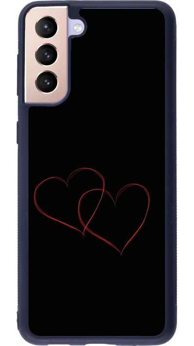 Coque Samsung Galaxy S21+ 5G - Silicone rigide noir Valentine 2023 attached heart