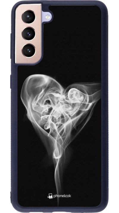 Coque Samsung Galaxy S21+ 5G - Silicone rigide noir Valentine 2022 Black Smoke