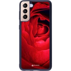 Coque Samsung Galaxy S21+ 5G - Silicone rigide noir Valentine 2022 Rose