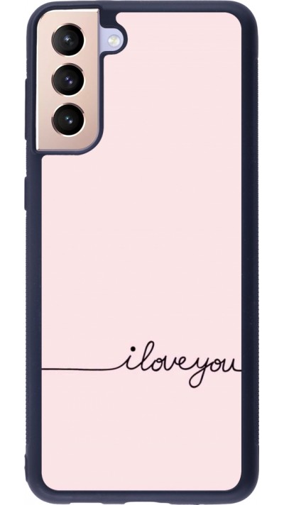 Coque Samsung Galaxy S21+ 5G - Silicone rigide noir Valentine 2023 i love you writing