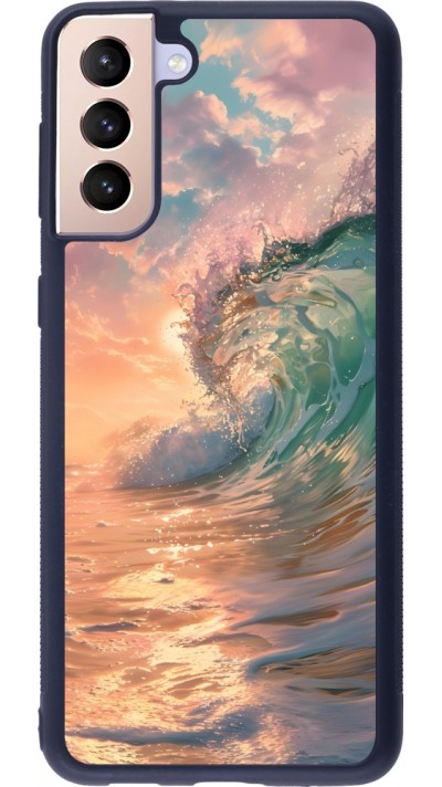 Coque Samsung Galaxy S21+ 5G - Silicone rigide noir Wave Sunset
