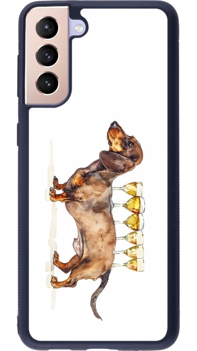 Samsung Galaxy S21+ 5G Case Hülle - Silikon schwarz Wine Teckel