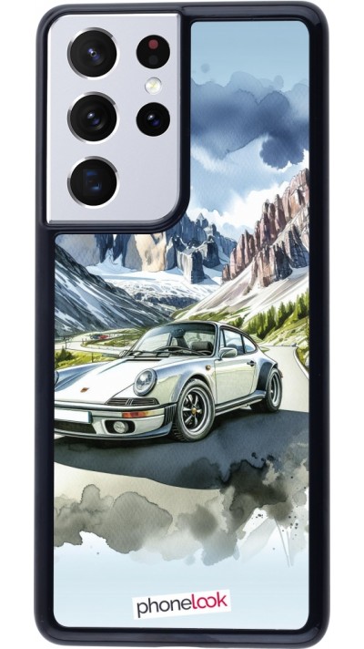 Coque Samsung Galaxy S21 Ultra 5G - Porsche 911 Mountain Watercolor