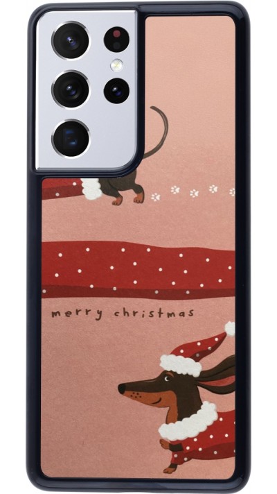 Coque Samsung Galaxy S21 Ultra 5G - Christmas 25 Teckel Merry Xmas