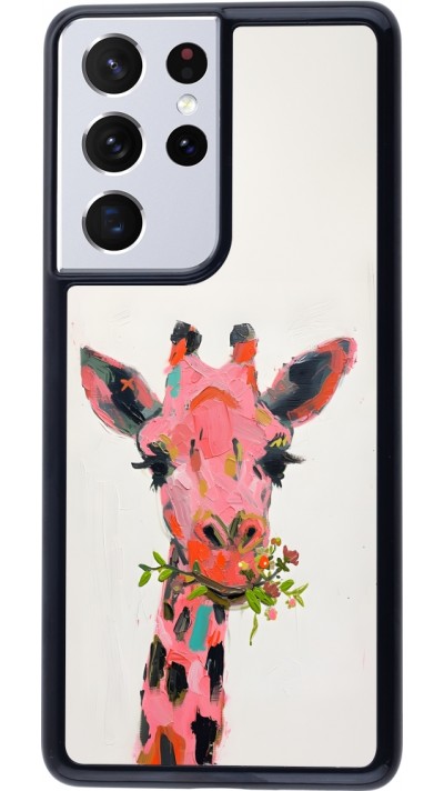 Coque Samsung Galaxy S21 Ultra 5G - Pink Girafe Paint Coque Samsung Galaxy S21 Ultra 5G - Pink Girafe Paint