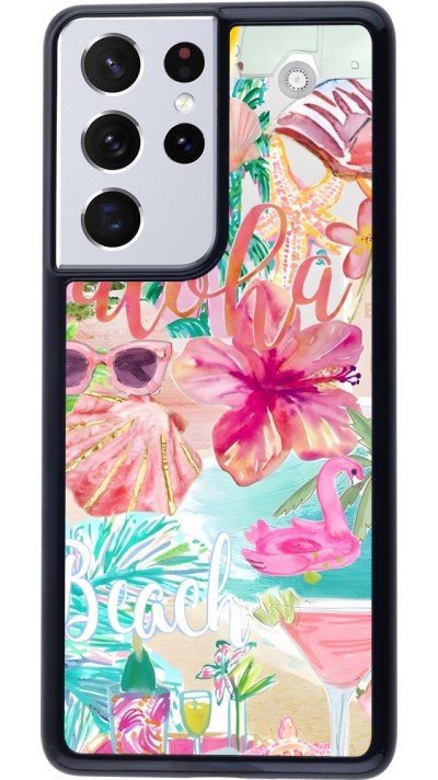 Coque Samsung Galaxy S21 Ultra 5G - Preppy Collage Aloha Coque Samsung Galaxy S21 Ultra 5G - Preppy Collage Aloha