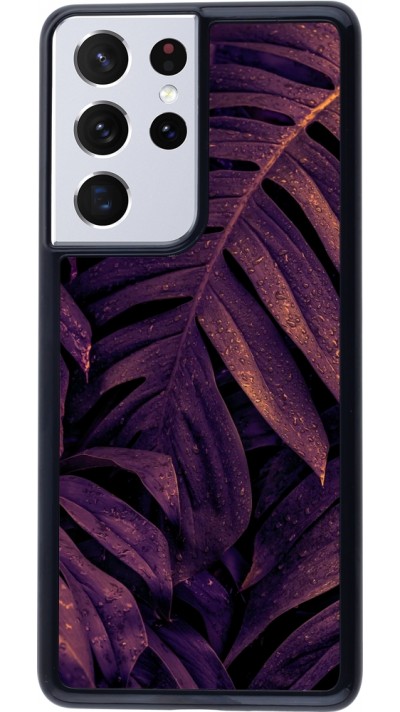 Coque Samsung Galaxy S21 Ultra 5G - Purple Light Leaves