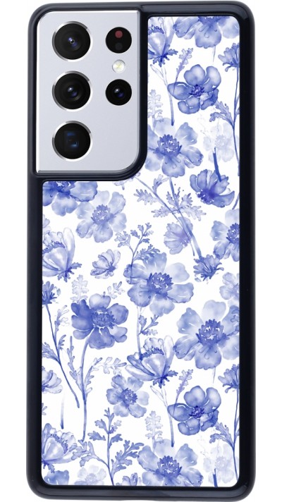 Coque Samsung Galaxy S21 Ultra 5G - Spring 23 watercolor blue flowers