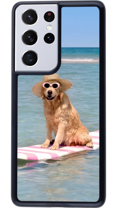 Coque Samsung Galaxy S21 Ultra 5G - Summer Dog on Paddle Coque Samsung Galaxy S21 Ultra 5G - Summer Dog on Paddle