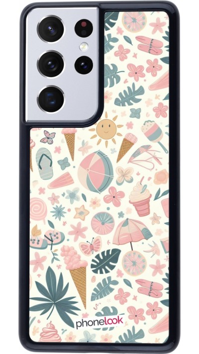 Coque Samsung Galaxy S21 Ultra 5G - Summer Pink Pattern Coque Samsung Galaxy S21 Ultra 5G - Summer Pink Pattern