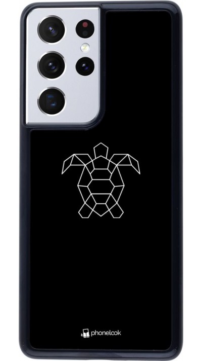 Coque Samsung Galaxy S21 Ultra 5G - Turtles lines on black