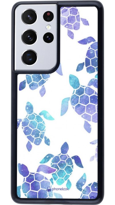 Coque Samsung Galaxy S21 Ultra 5G - Turtles pattern watercolor