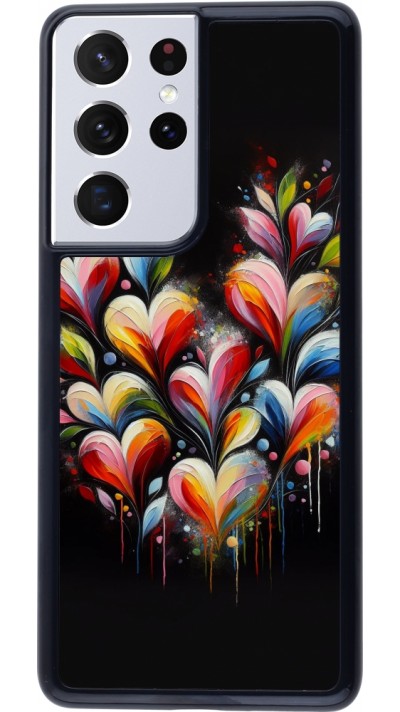 Coque Samsung Galaxy S21 Ultra 5G - Valentine 2024 Coeur Noir Abstrait Coque Samsung Galaxy S21 Ultra 5G - Valentine 2024 Coeur Noir Abstrait