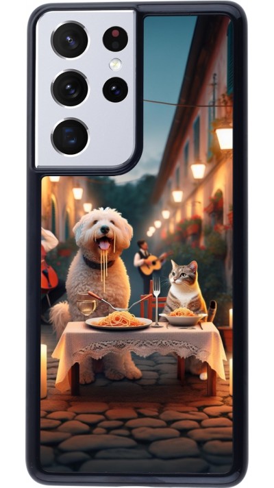 Coque Samsung Galaxy S21 Ultra 5G - Valentine 2024 Dog & Cat Candlelight Coque Samsung Galaxy S21 Ultra 5G - Valentine 2024 Dog & Cat Candlelight