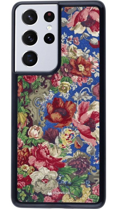 Coque Samsung Galaxy S21 Ultra 5G - Vintage Art Flowers Coque Samsung Galaxy S21 Ultra 5G - Vintage Art Flowers
