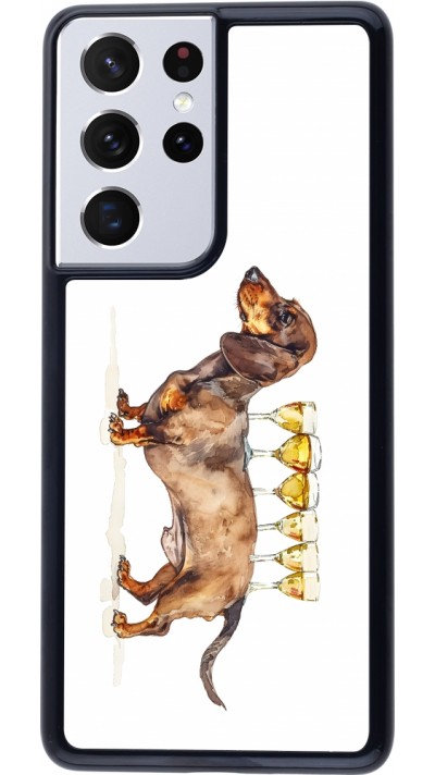 Coque Samsung Galaxy S21 Ultra 5G - Wine Teckel Coque Samsung Galaxy S21 Ultra 5G - Wine Teckel