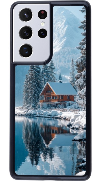 Coque Samsung Galaxy S21 Ultra 5G - Winter 25 Winter house forest day