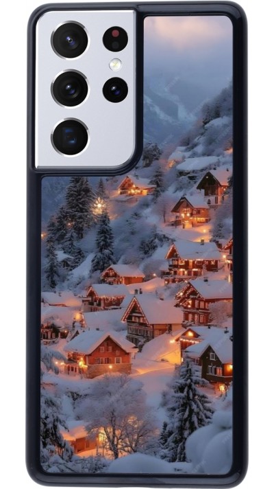 Coque Samsung Galaxy S21 Ultra 5G - Winter 25 Winter snowy village