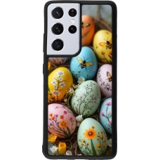 Coque Samsung Galaxy S21 Ultra 5G - Silicone rigide noir Easter 2026 Eggs with bees