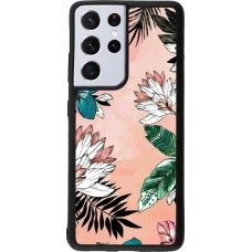 Coque Samsung Galaxy S21 Ultra 5G - Silicone rigide noir Flowers Artprint