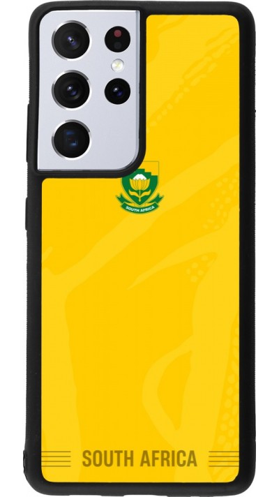 Coque Samsung Galaxy S21 Ultra 5G - Silicone rigide noir Maillot de football Afrique du Sud 2026 personnalisable