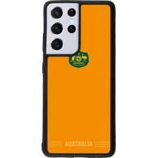 Coque Samsung Galaxy S21 Ultra 5G - Silicone rigide noir Maillot de football Australie 2026 personnalisable