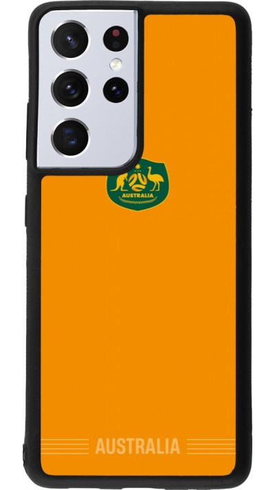 Coque Samsung Galaxy S21 Ultra 5G - Silicone rigide noir Maillot de football Australie 2026 personnalisable