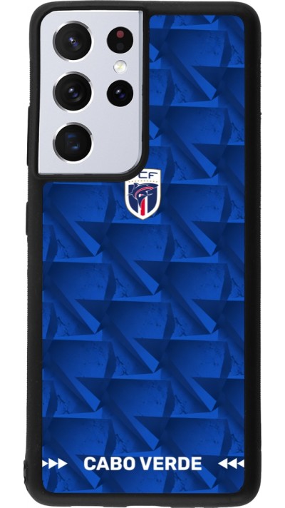 Coque Samsung Galaxy S21 Ultra 5G - Silicone rigide noir Maillot de football Cap-Vert 2026 personnalisable