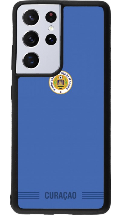 Coque Samsung Galaxy S21 Ultra 5G - Silicone rigide noir Maillot de football Curaçao 2026 personnalisable