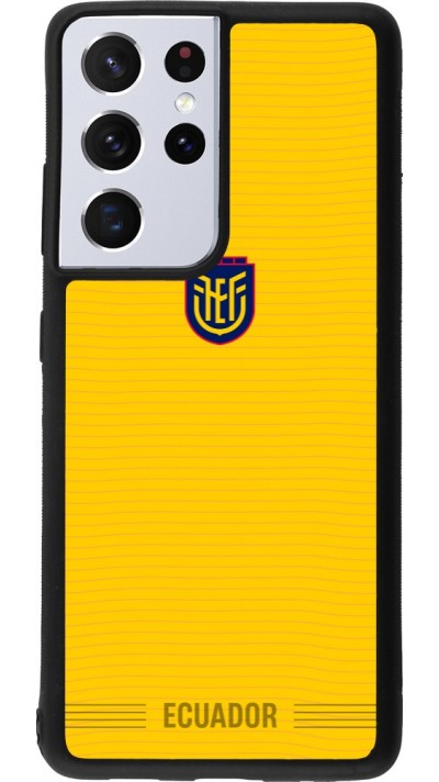 Coque Samsung Galaxy S21 Ultra 5G - Silicone rigide noir Maillot de football E?quateur 2026 personnalisable