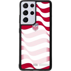 Coque Samsung Galaxy S21 Ultra 5G - Silicone rigide noir Maillot de football États-Unis 2026 personnalisable