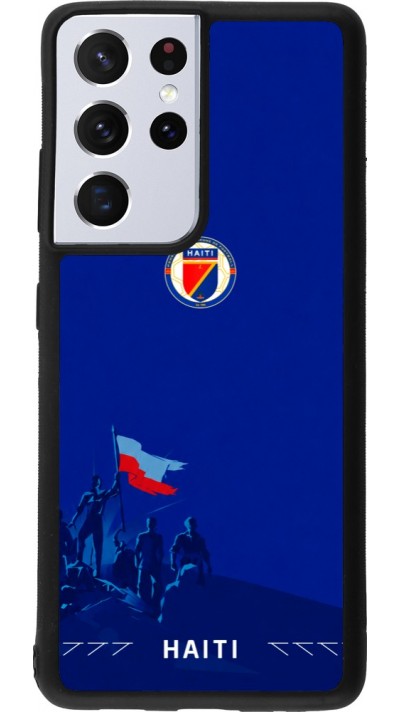 Coque Samsung Galaxy S21 Ultra 5G - Silicone rigide noir Maillot de football Haiti 2026 personnalisable
