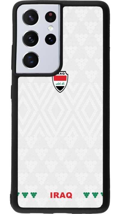 Coque Samsung Galaxy S21 Ultra 5G - Silicone rigide noir Maillot de football Irak 2026 personnalisable