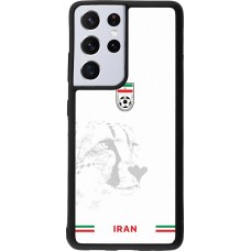 Coque Samsung Galaxy S21 Ultra 5G - Silicone rigide noir Maillot de football Iran 2026 personnalisable