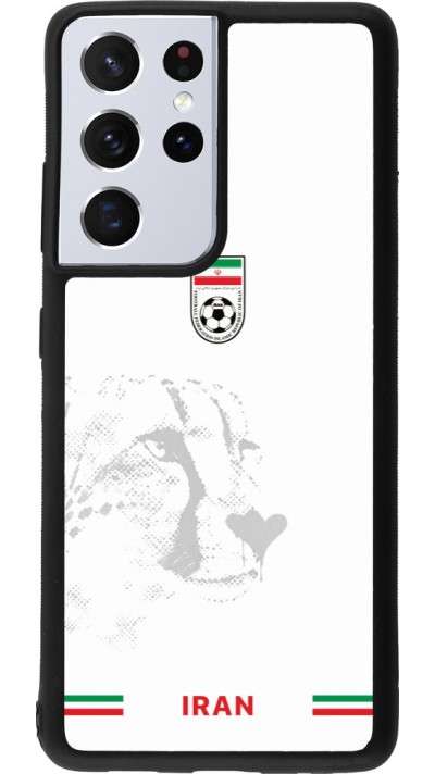 Coque Samsung Galaxy S21 Ultra 5G - Silicone rigide noir Maillot de football Iran 2026 personnalisable